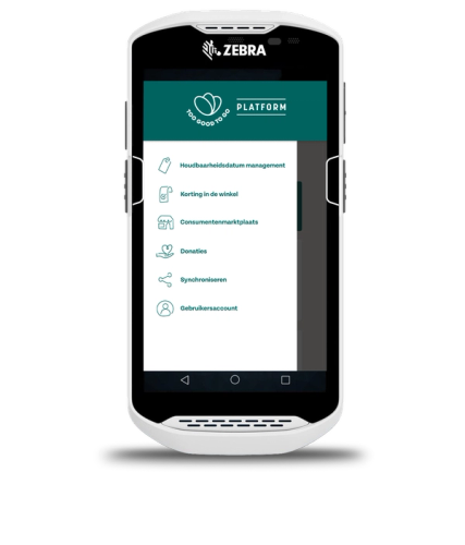 a white zebra brand cell phone displays a donation page