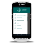 a white zebra phone with a screen that says expiry date management