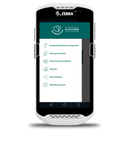 a white zebra brand cell phone displays a donation page