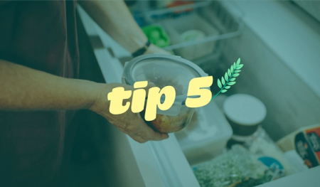 a person holding a container that says tip 5