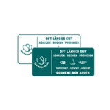 a sticker that says past my date on it