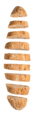 a loaf of bread is cut into slices