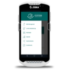 a white zebra phone with a screen that says expiry date management