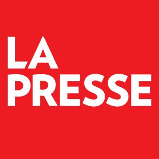 the la presse logo is on a red background