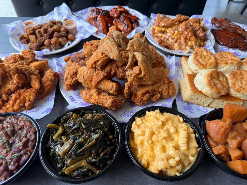 there are many different types of food on the table .