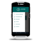 a white zebra phone with a screen that says expiry date management