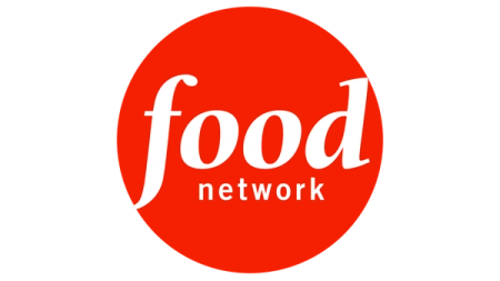 Food Network logo, white text on a red circle.