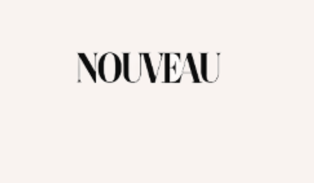The word NOUVEAU in a black serif font.