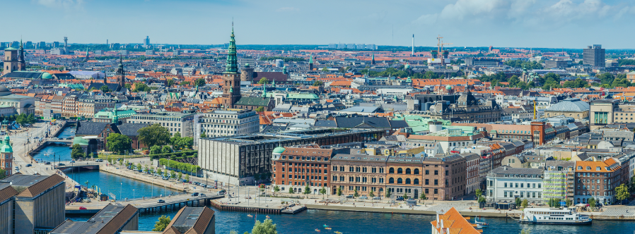 A picture showing Copenhagen from above 