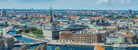 A picture showing Copenhagen from above