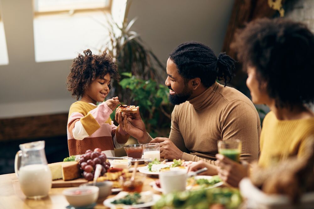 family reducing food waste