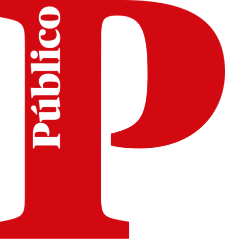 a red letter p on a black background that says publico