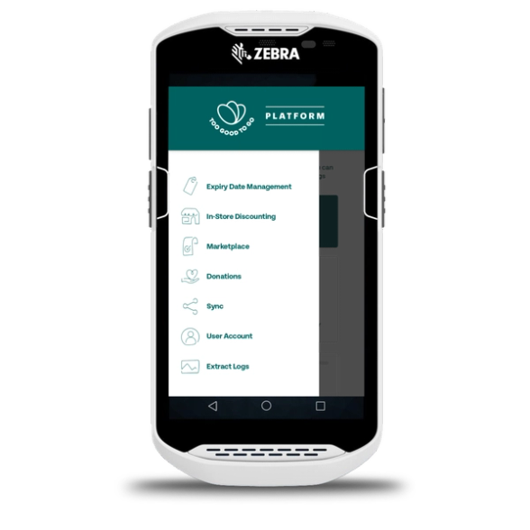 a white zebra brand cell phone displays a donation page