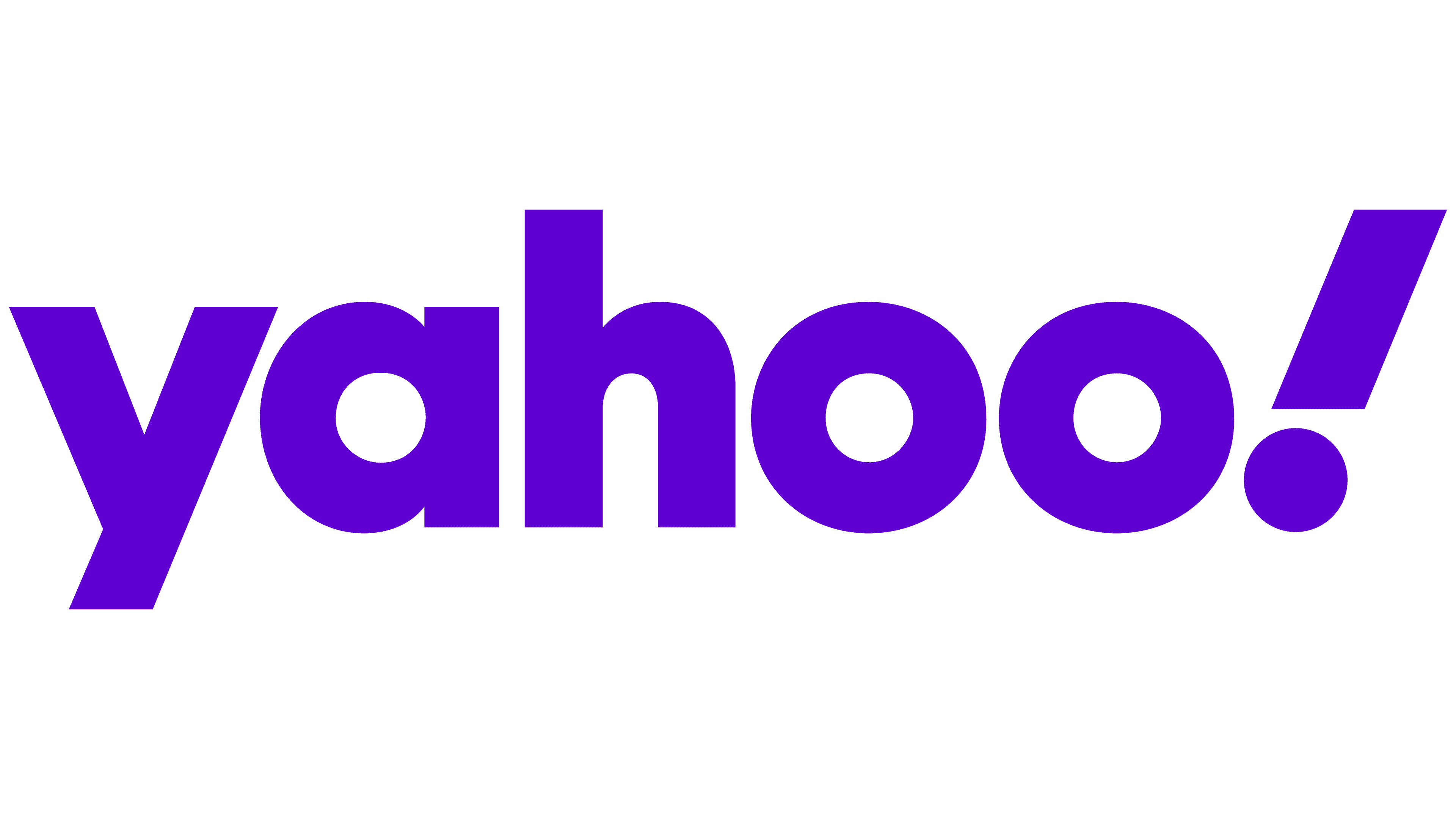 a purple yahoo logo on a black background