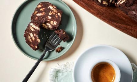 Bottom-of-the-biscuit-tin chocolate festive log recipe