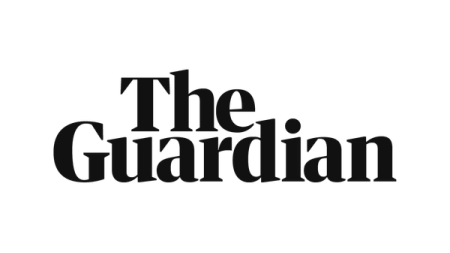 a black and white logo for the guardian newspaper
