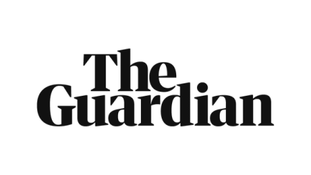 a black and white logo for the guardian newspaper