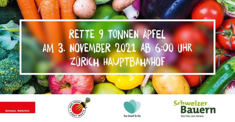 9 Tonnen Äpfel werden am Zürich HB vor der Verschwendung gerettet