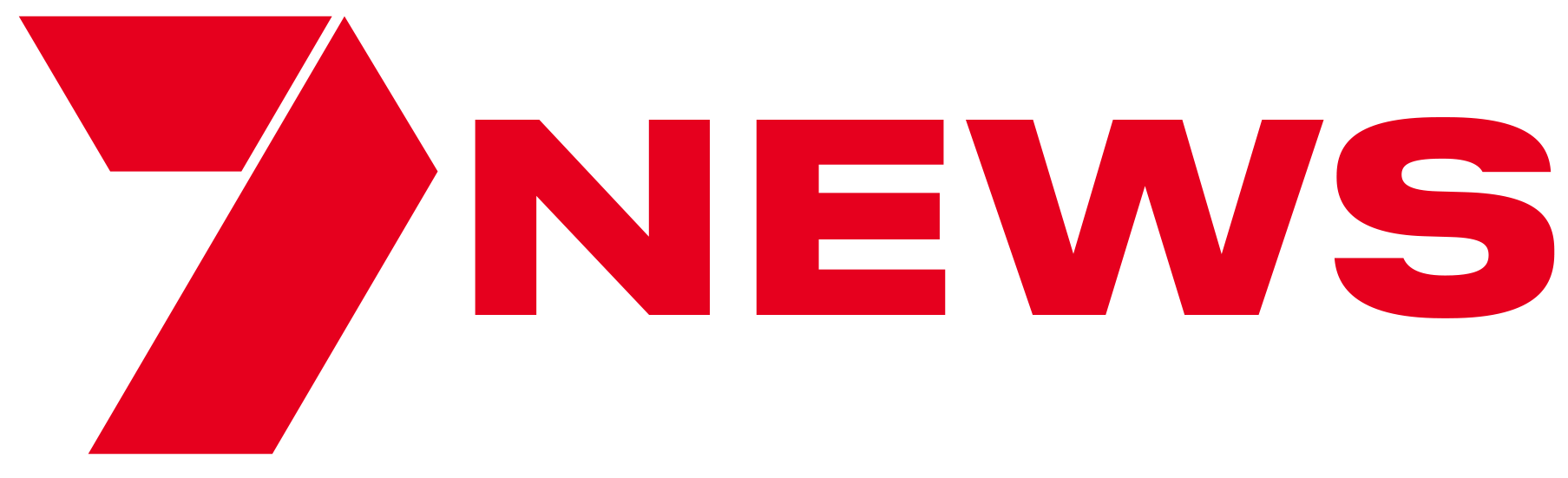 the number seven and word news is written in red on a black background