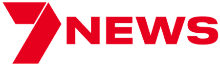 the number seven and word news is written in red on a black background