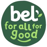 a green circle with the words `` bel for all for good '' written inside of it .