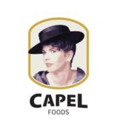 a logo for capel foods shows a woman wearing a black hat