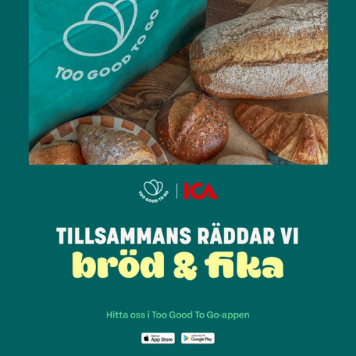 an advertisement for too good to go bread and fika