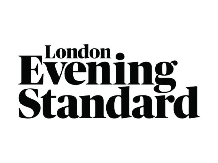a black and white logo for the london evening standard