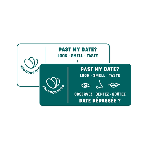 a sticker that says past my date on it