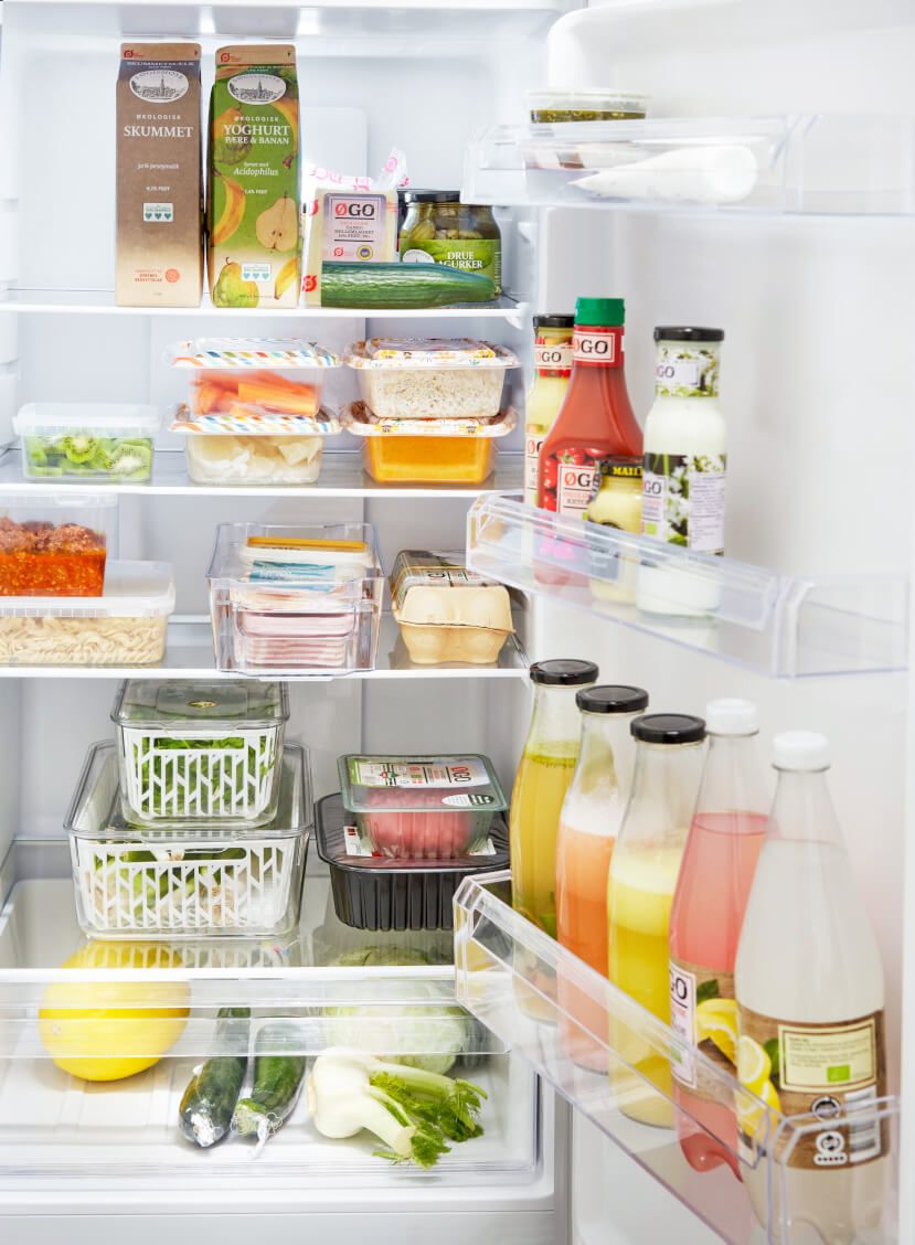 Sådan organiserer du dine madvarer i køleskabet