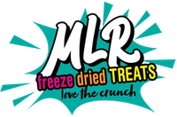 a logo for mlr freeze dried treats love the crunch