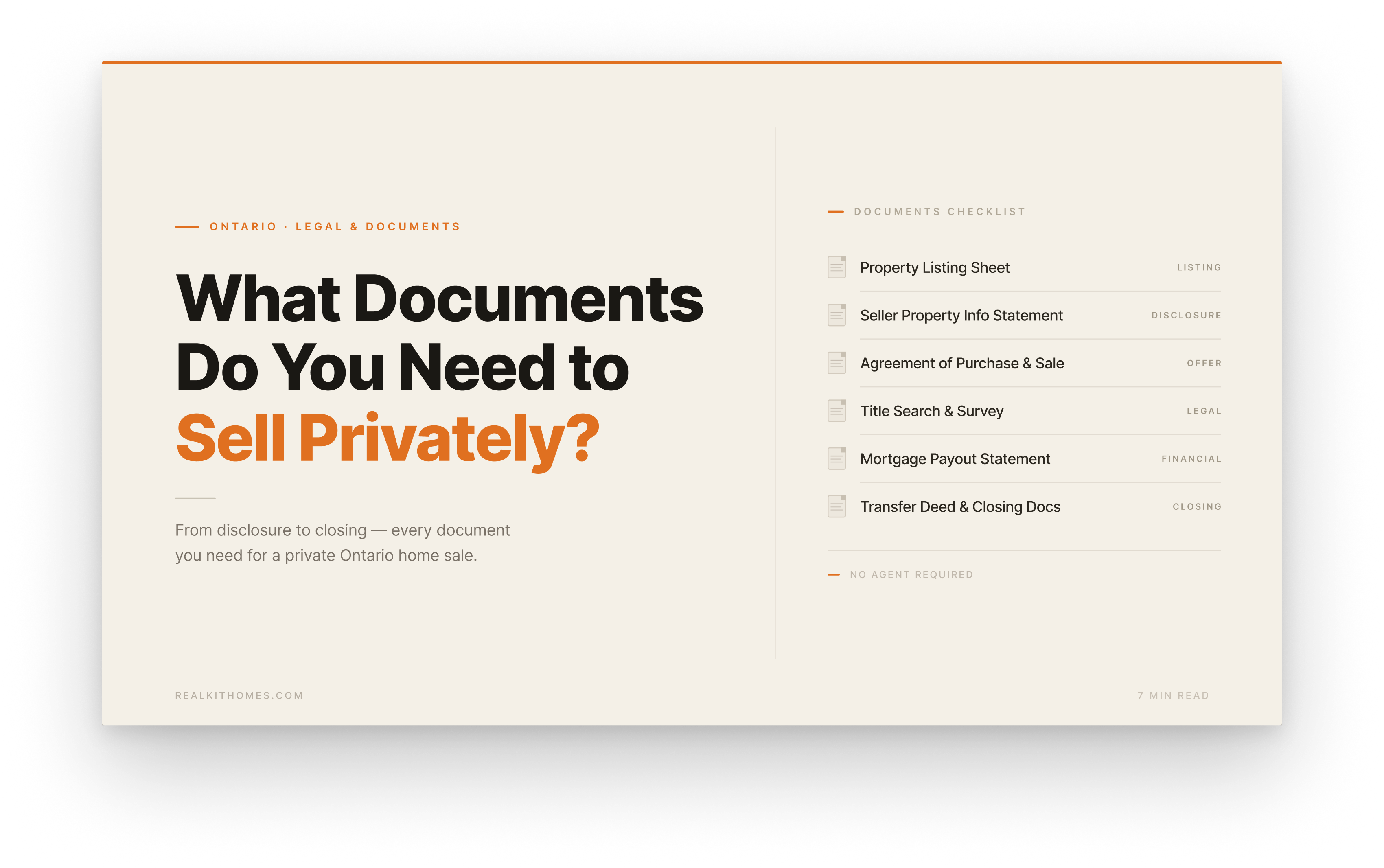 What Documents Do You Need to Sell a House Privately in Ontario?
