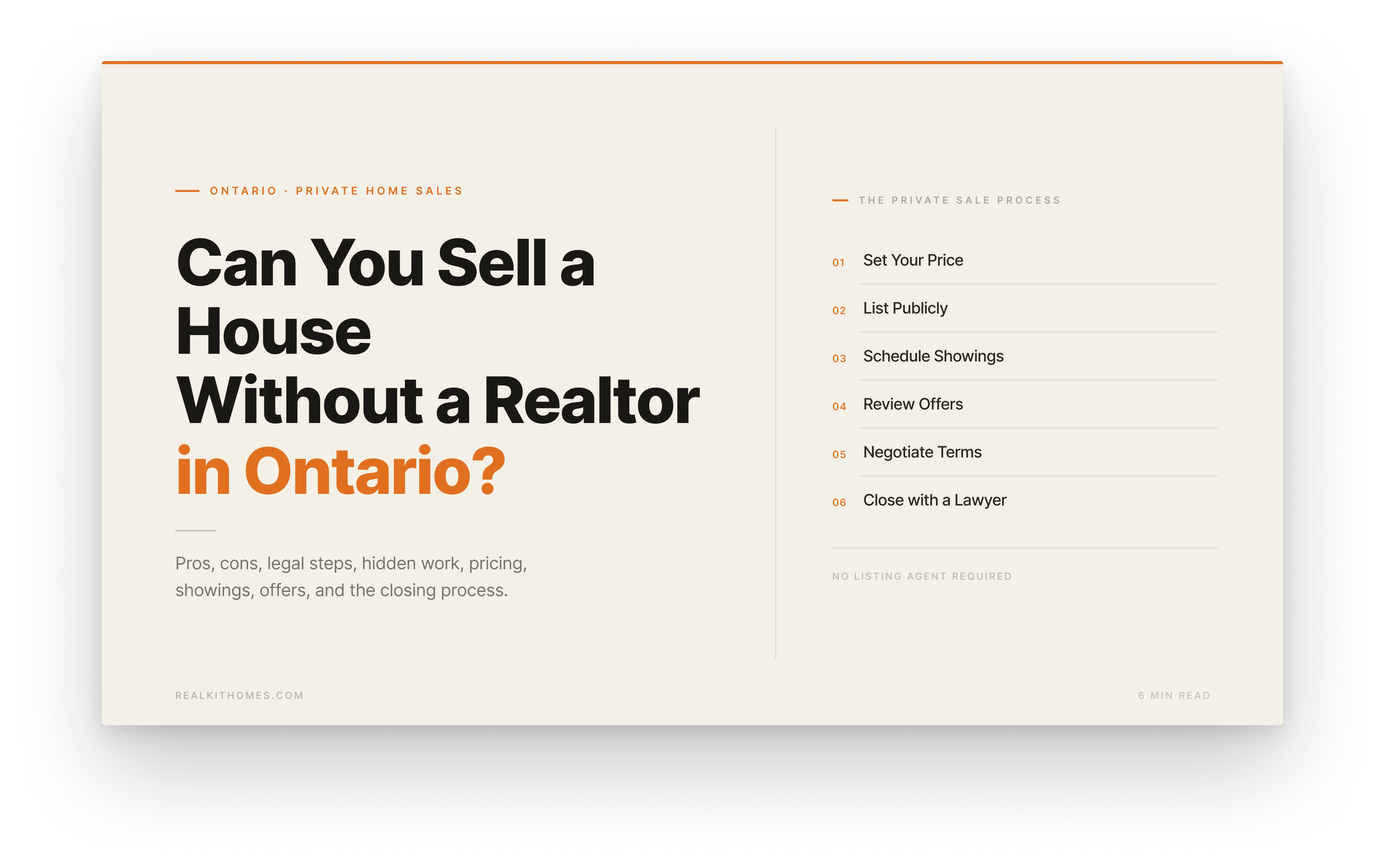Can You Sell a House Without a Realtor in Ontario? Pros, Cons, and Hidden Work