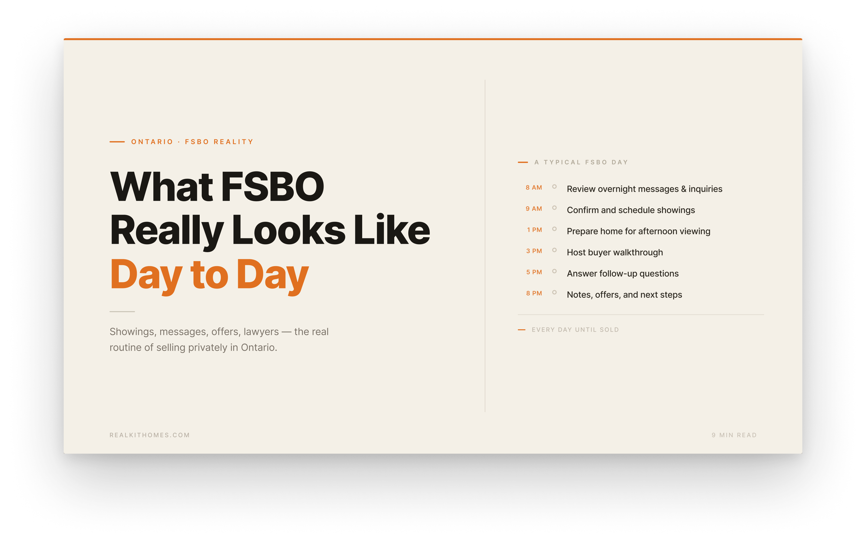 What FSBO Really Looks Like Day‑to‑Day for an Ontario Homeowner