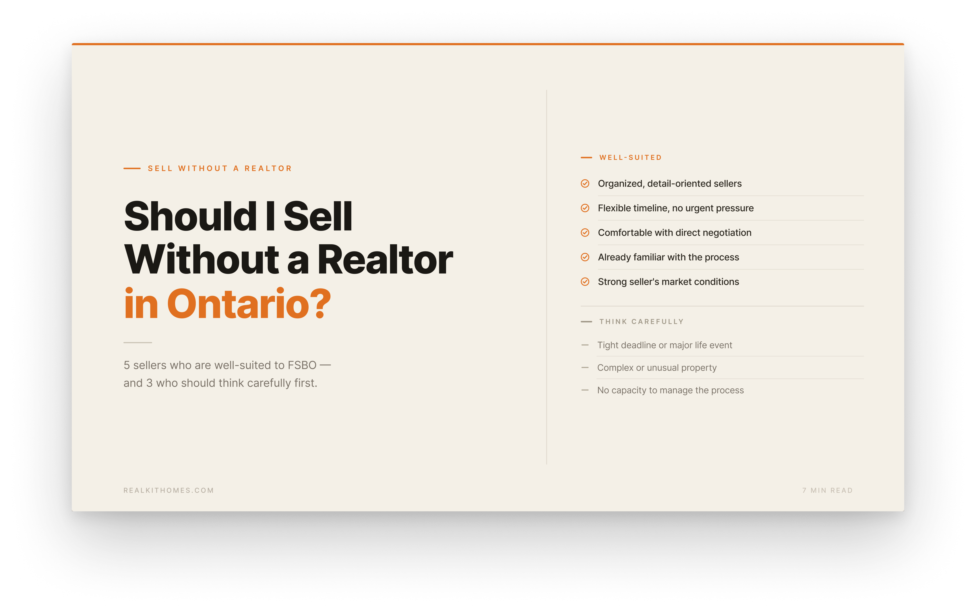 5 Types of Ontario Homeowners Who Should Consider Selling Without a Realtor (And 3 Who Probably Shouldn’t)