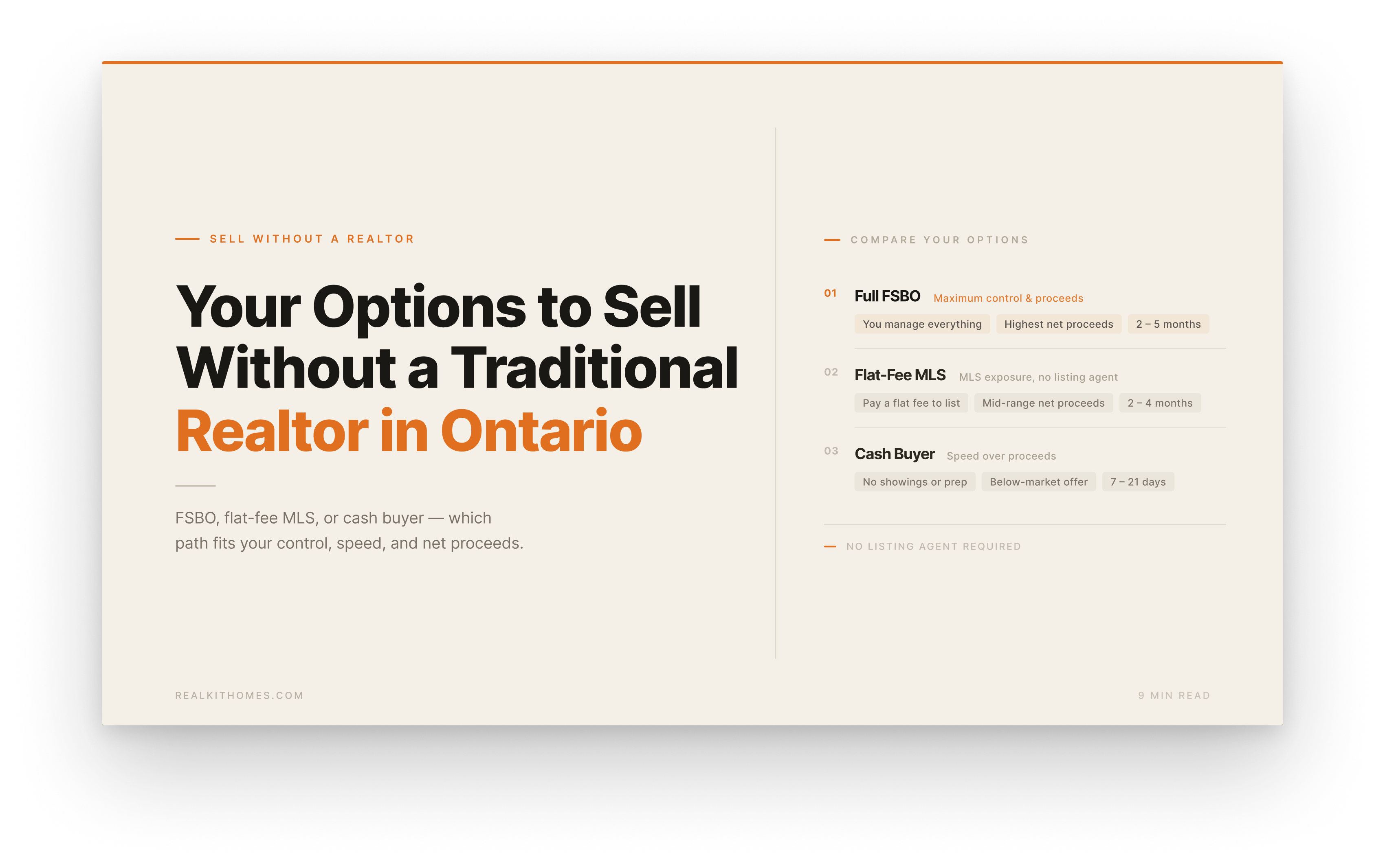 Your Options to Sell Without a Traditional Realtor in Ontario: FSBO, Flat‑Fee MLS, and Direct Cash Buyers