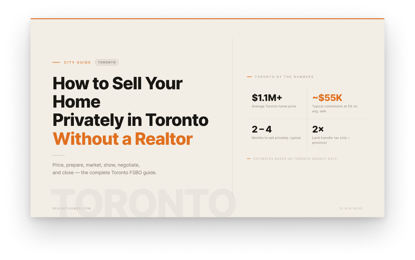 Toronto homeowner organizing a private home sale