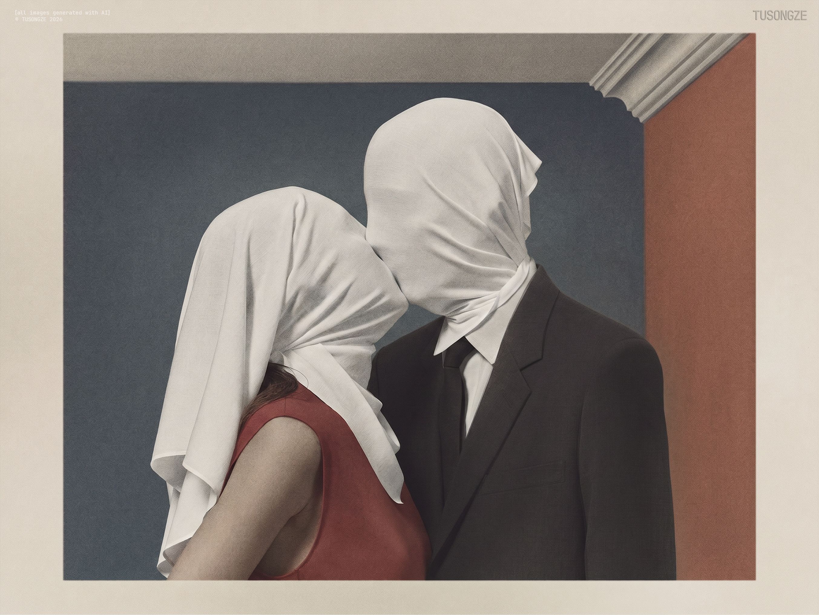 Inspired by Magritte The lovers