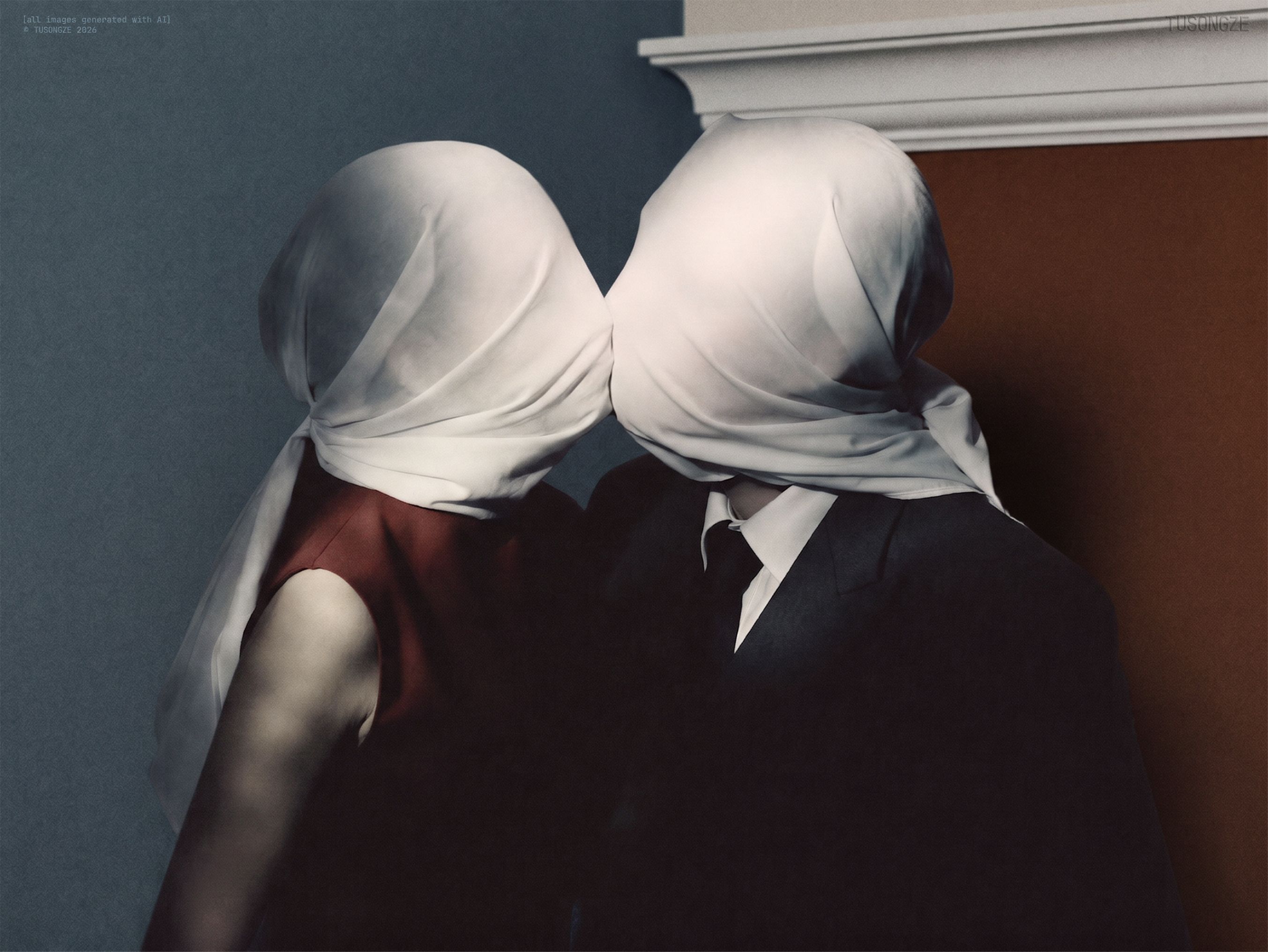 Inspired by Magritte The lovers