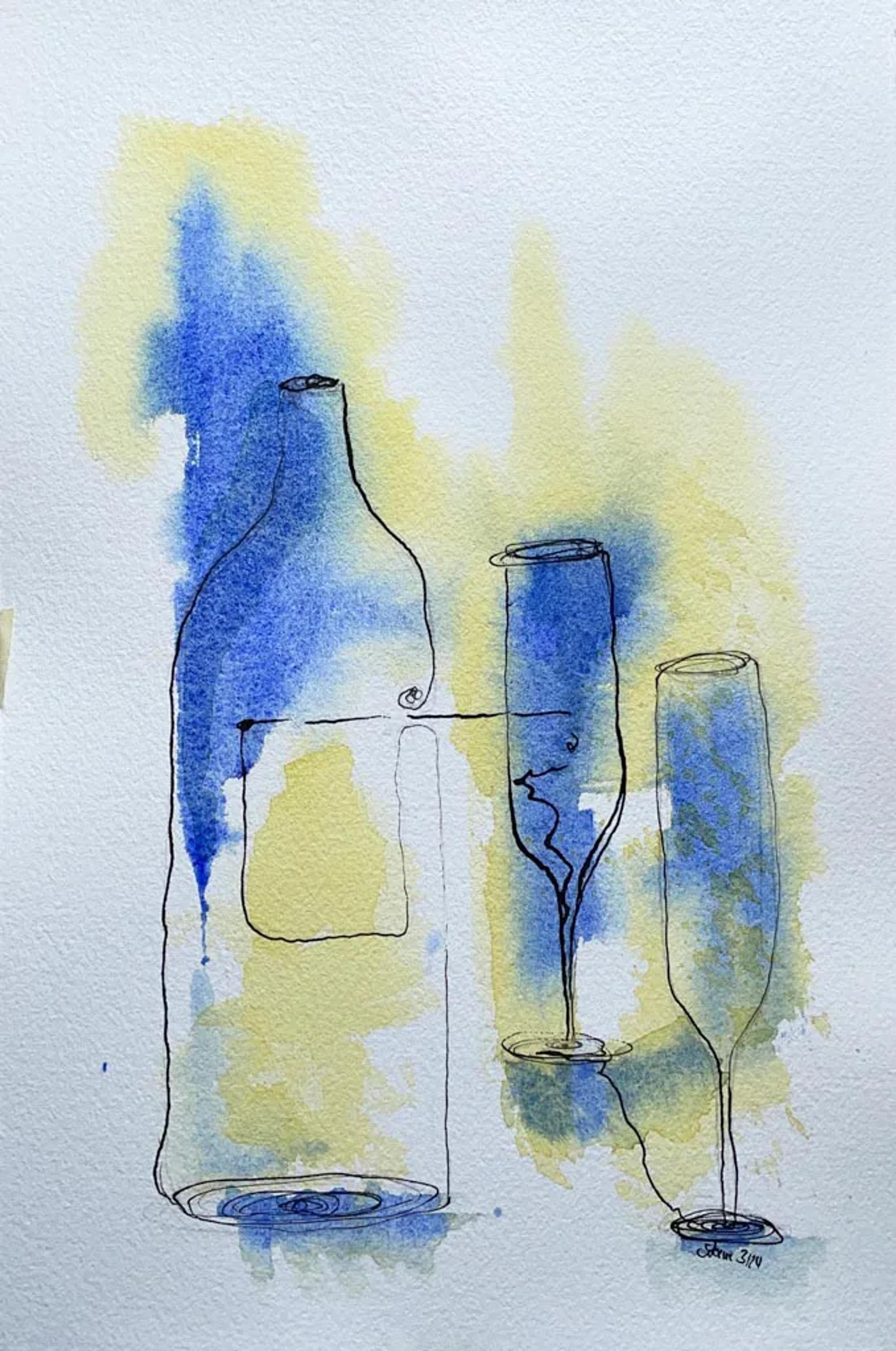 Linienzeichnung Flaschen 1