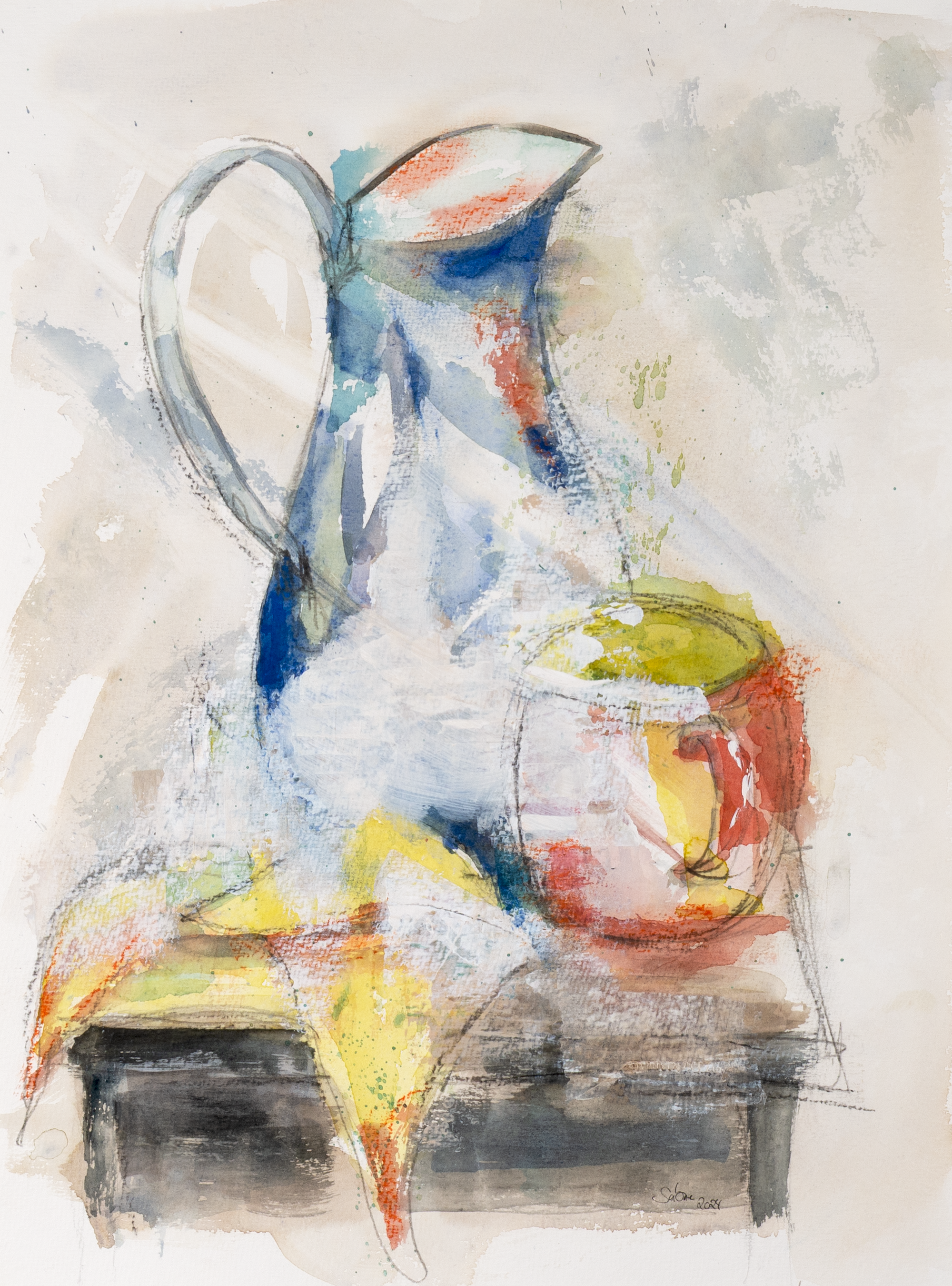 Stillleben Krug mit Tassen