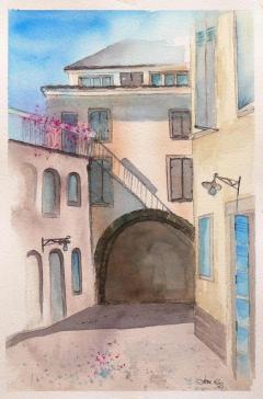 Innenhof in Lazise, Gardasee