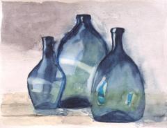 Stillleben blaue Vasen
