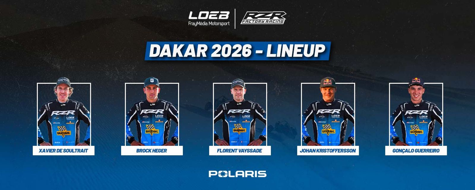 Loeb FrayMédia Motorsport-RZR Factory Racing Unveils Its Line-Up for the 2026 Dakar Rally
