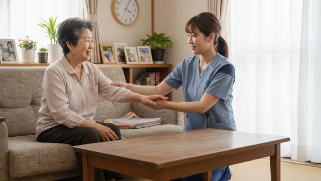 訪問リハビリイメージ（AI生成イメージ）