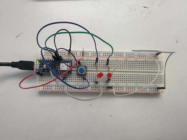 The schematics for switch that could turn on the LED alternatively