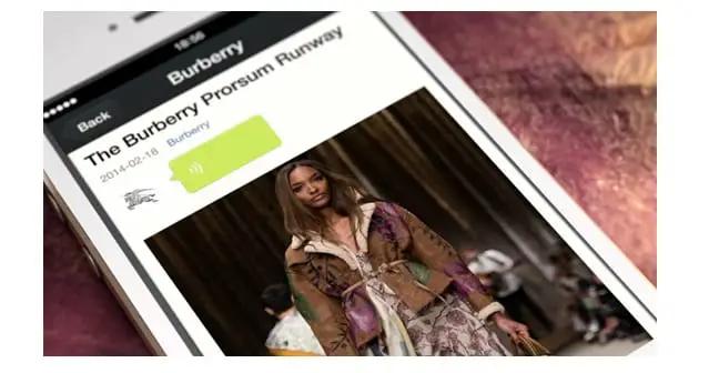 Campagne marketing de Burberry's sur WeChat