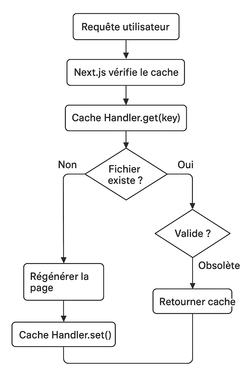 Schéma de fonctionnement du cache Next