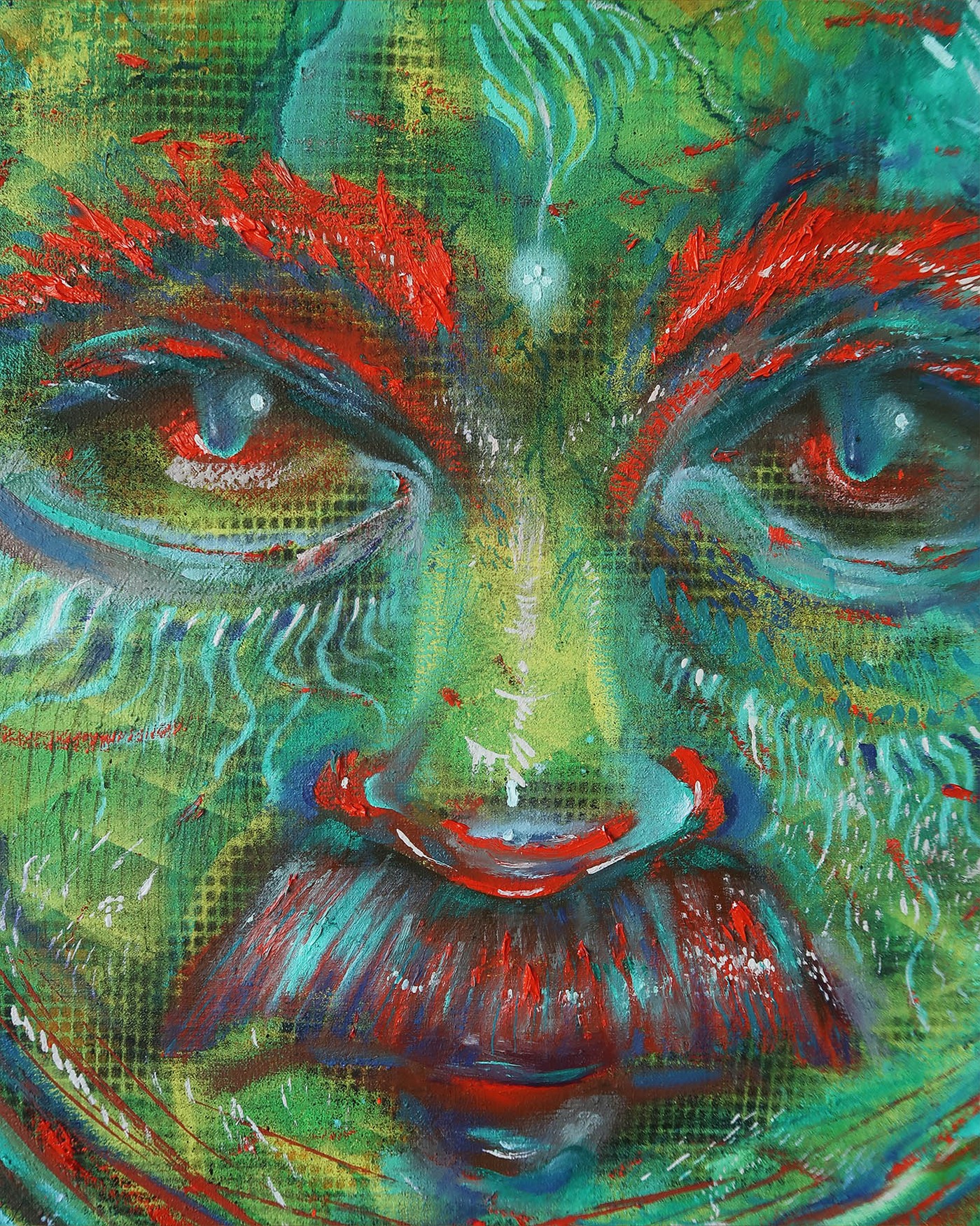 Smears in the passage, detail view 3