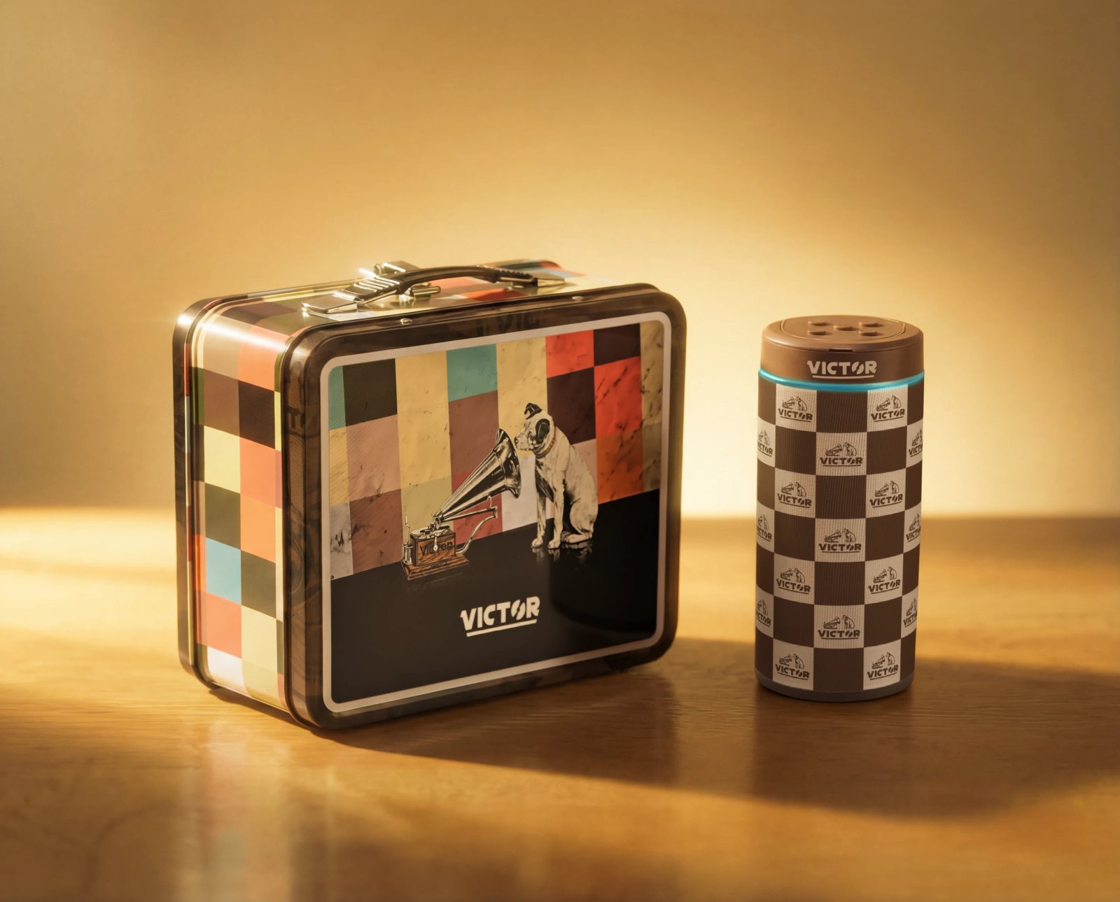 Victor Retro Lunchbox and Speaker